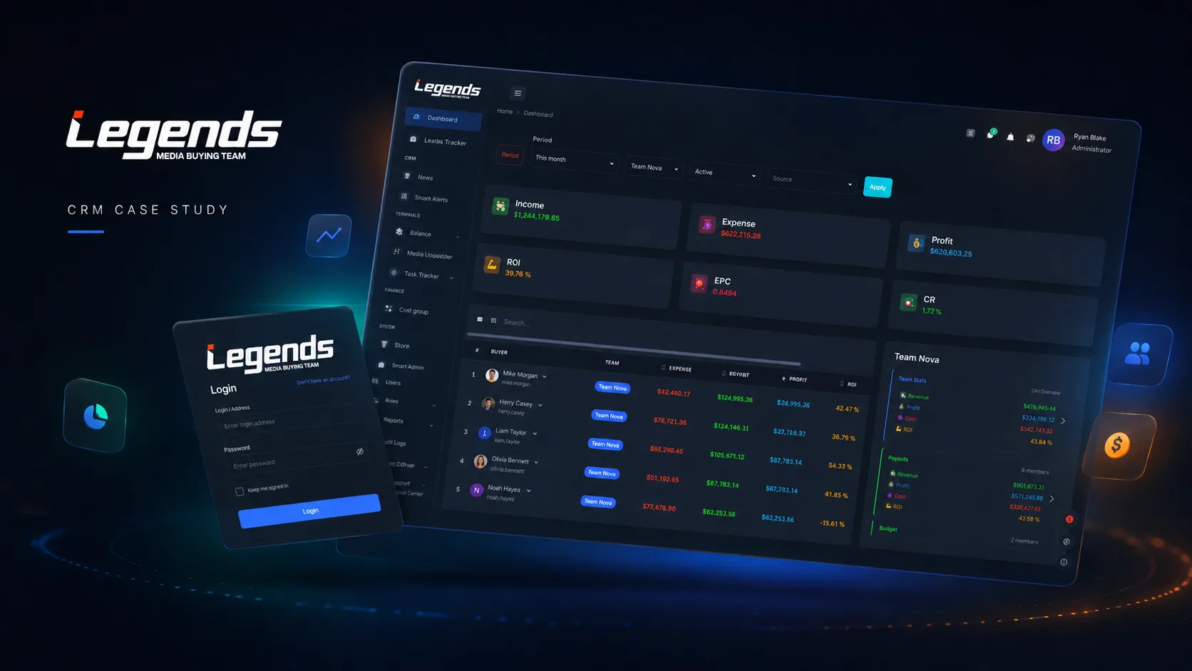 Legends CRM dashboard preview
